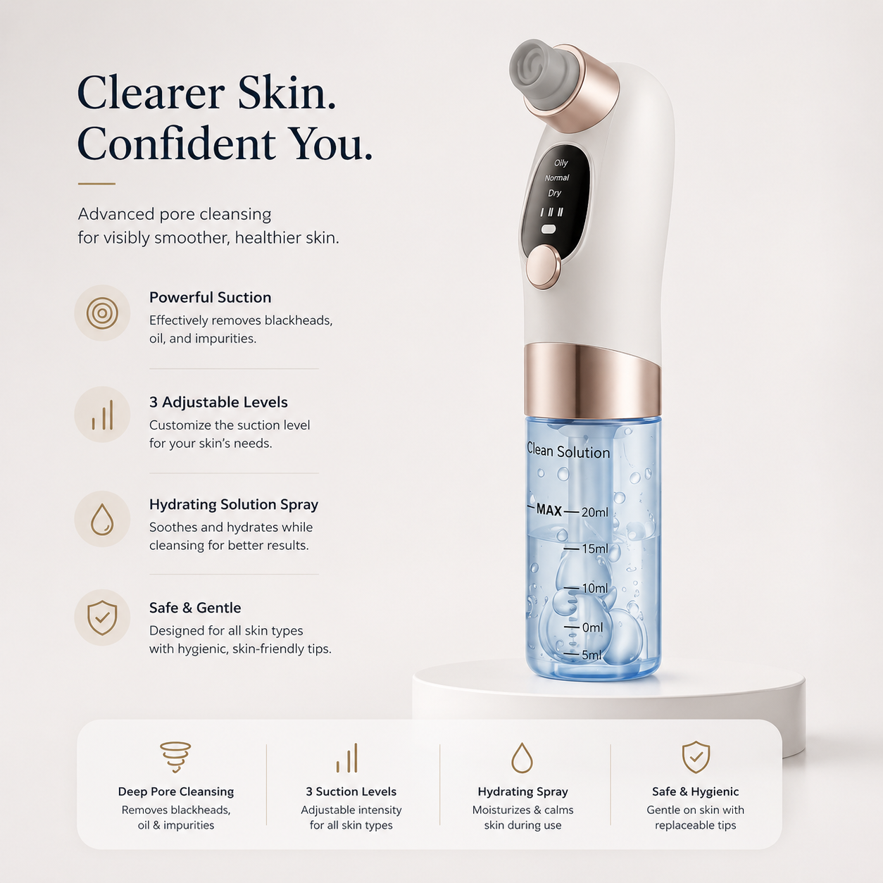 Electric Blackhead Remover Vacuum – USB Rechargeable Mini Bubble Beauty Device